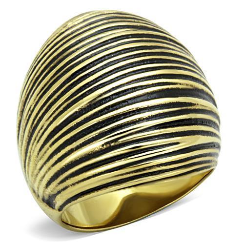 JCE1711 IP Gold(Ion Plating) Stainless Steel Ring with Epoxy in Jet