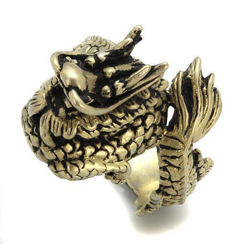 JCE2458 IP Antique Copper Stainless Steel Ring with Epoxy  in Jet