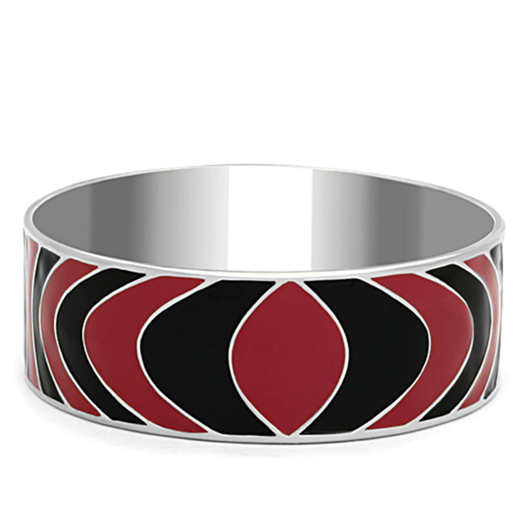 JCE293 High polished (no plating) Stainless Steel Bangle with Epoxy  in Multi Color