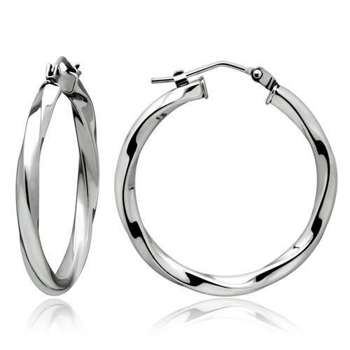 JCE428 High polished (no plating) Stainless Steel Earrings with No Stone