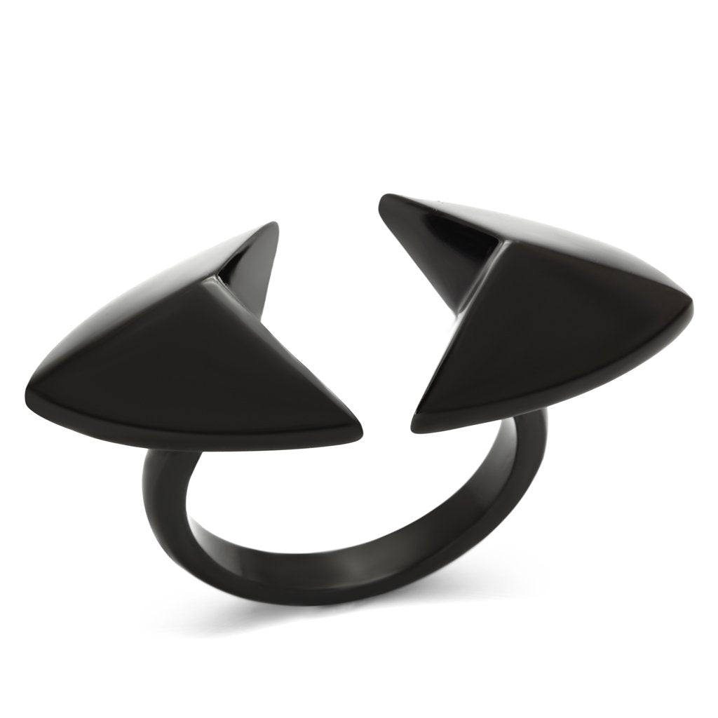 JCE990 IP Black(Ion Plating) Stainless Steel Ring with No Stone