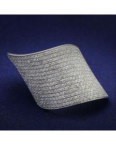 JCE027 Rhodium 925 Sterling Silver Ring with AAA Grade CZ  in Clear